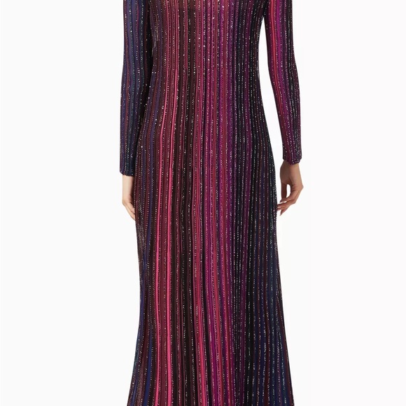 Missoni Multicolored Long Sleeve Knitted Lame Maxi Dress Size 40 - Picture 7 of 7